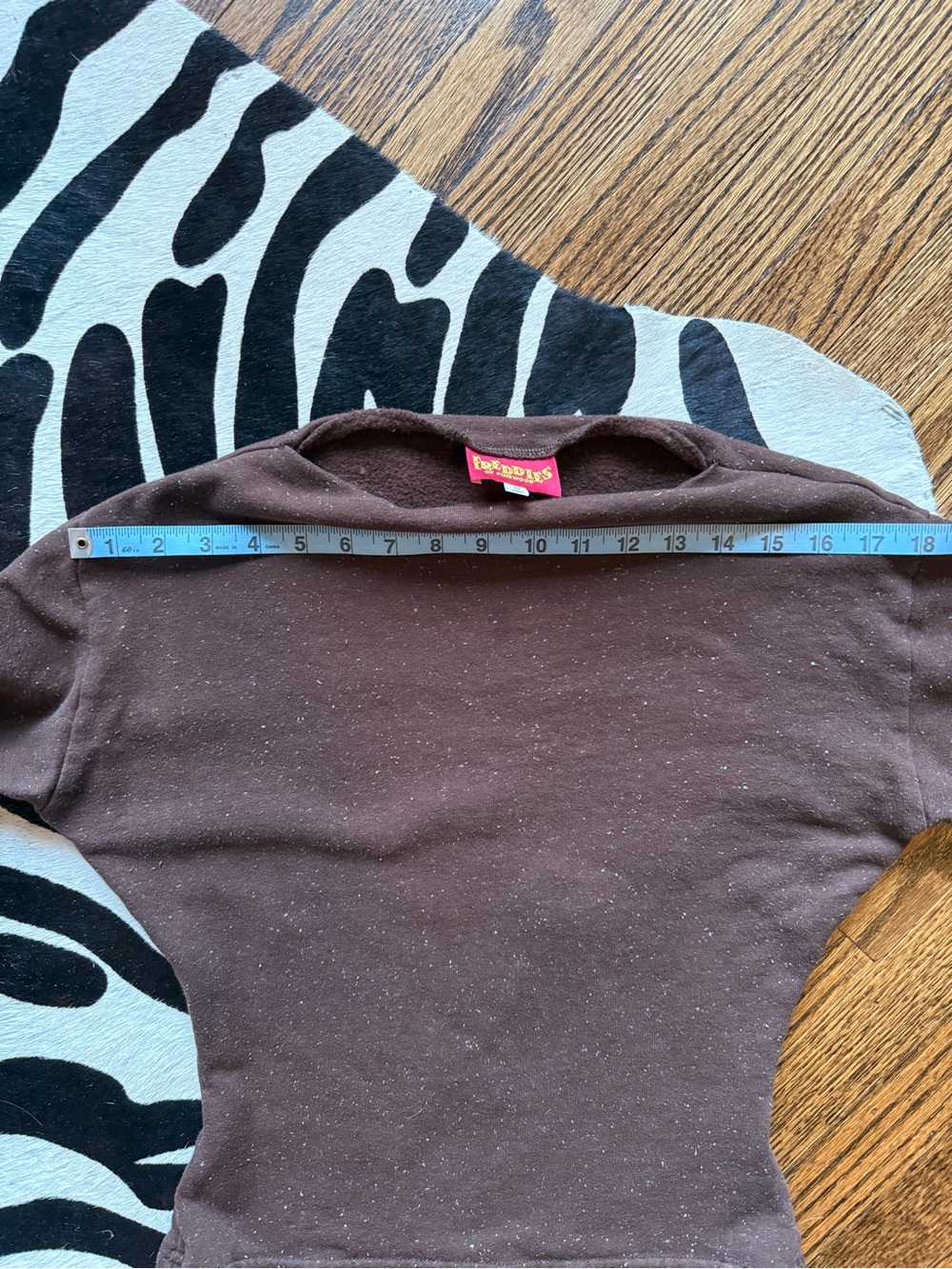 Boat Neck Top - Brown with Light Blue Specs - Picture 7 of 8